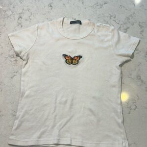 Brandy Melville Butterfly Baby Tee